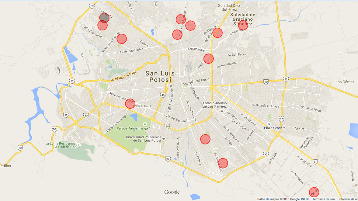 Puntos de Inseguridad en México